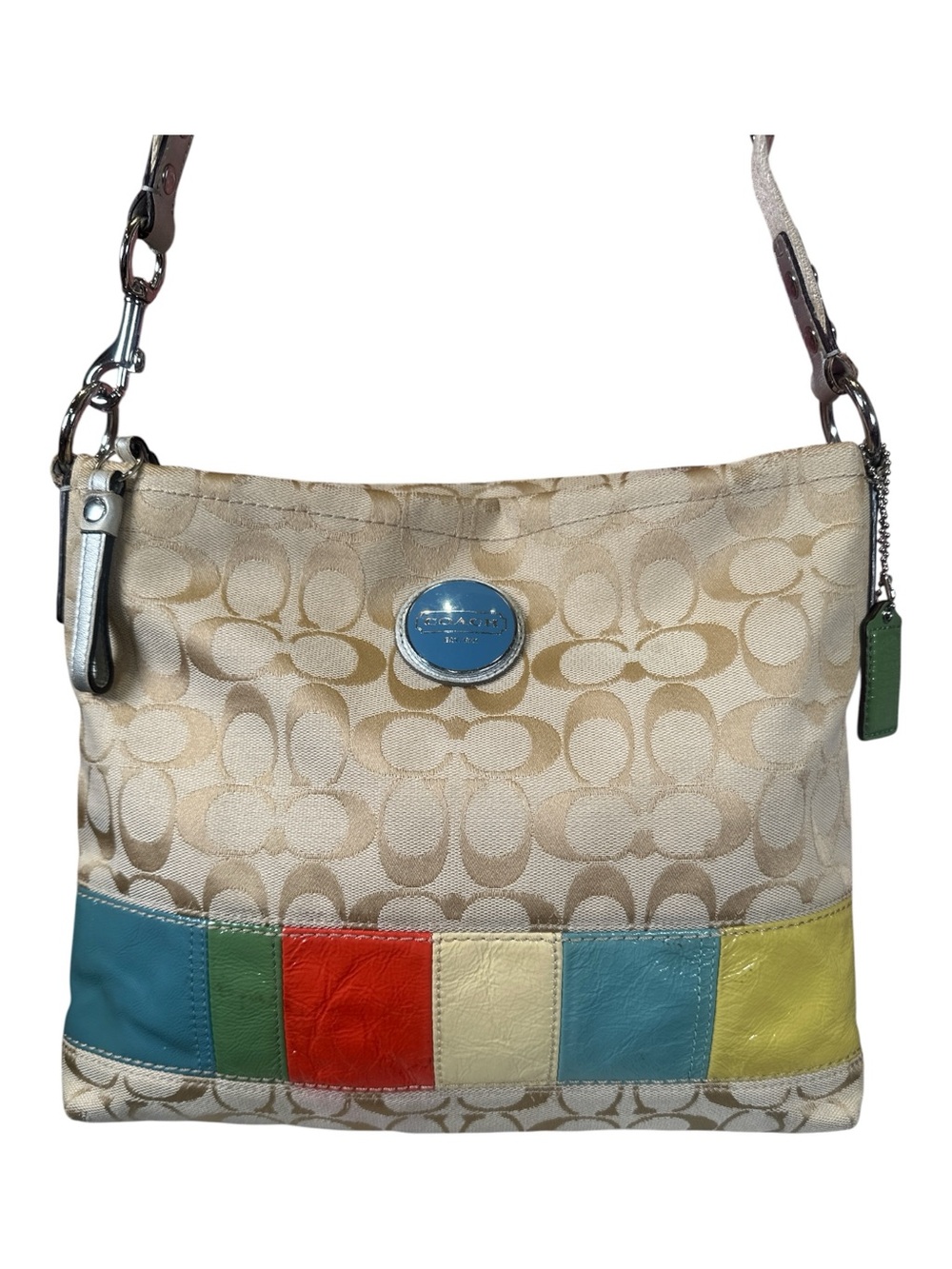 COACH Vintage Signature Multi Stripe Demi Crossbody with Matching Cosmetic Pouch - Picture 3 of 17